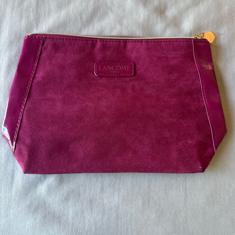 Lancome Purple Cosmetic Bag Luxurious Suede Finish